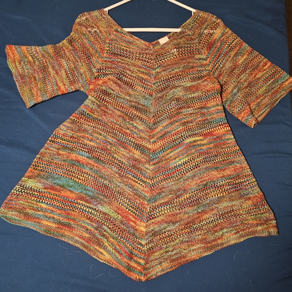 Multicolor Knit V-Neck Shirt